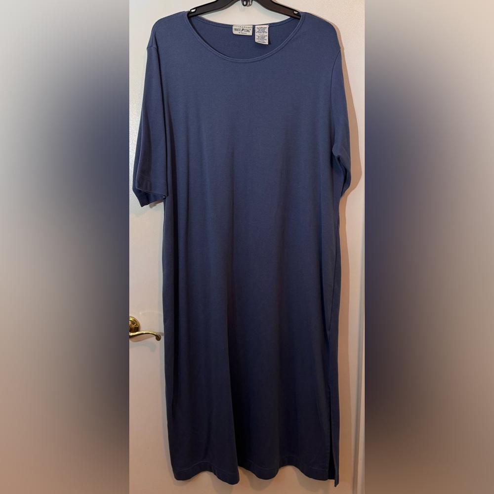 White stag blue dress